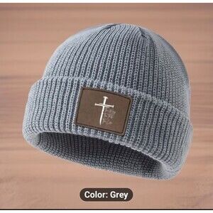 The Way, The Truth, The Life Jesus Beanie Knit Hat Grey Unisex Adult New
